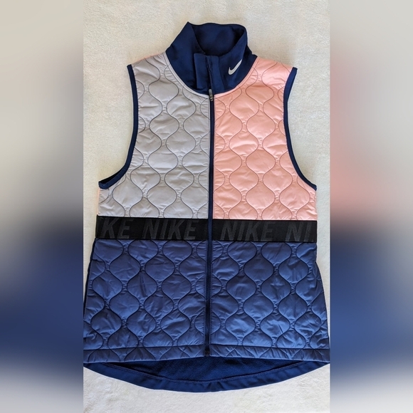 Women’s Nike Aerolayer  Running Vest Void/Atmosphere Grey Size S - Picture 9 of 16